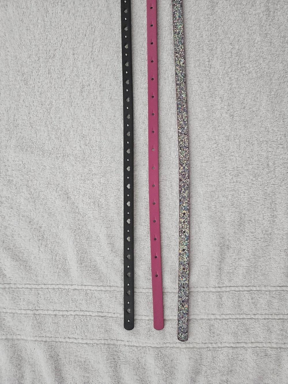 Cat & Jack Girls XL 3 Pack Hearts Glitter Skinny Adjustable Fashion Belts NWT